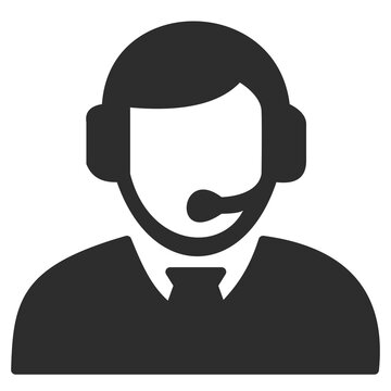 Technischer Support &ndash; Icon mit Kundenberater und Headset in Seitenansicht