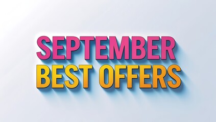 September best offers promotion displayed in 3D style.