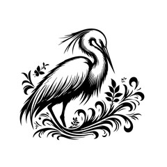 Obraz premium black and white bird