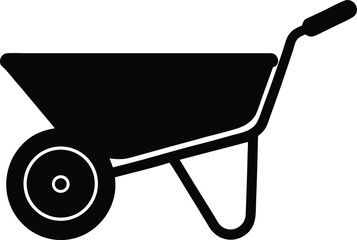 Wheelbarrow garden tool silhouette vector art illustration