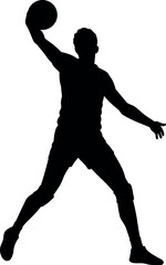 Basketball player silhouette action shot