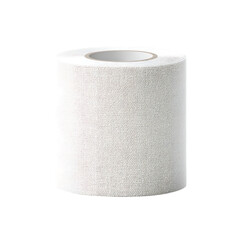 White cohesive elastic bandage roll for medical use isolated on transparent background