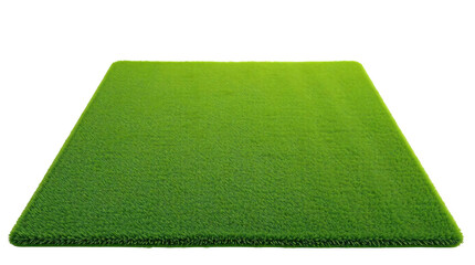 Green rectangular carpet isolated on transparent background