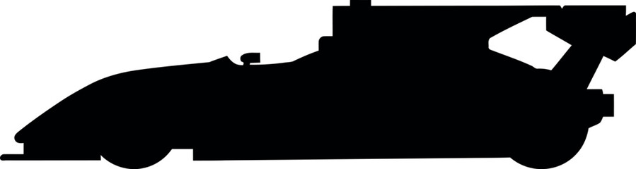 Formula 1 race car silhouette black