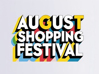Colorful graphic design for an August shopping festival.