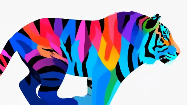 Colorful tiger, abstract style