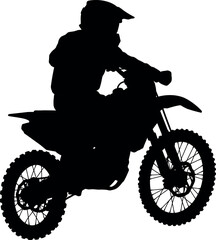 Motocross rider silhouette jumping