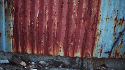 Rusted corrugated metal wall - Powered by Adobe