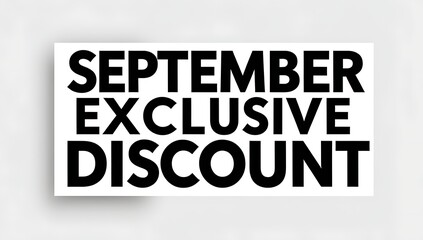September Exclusive Discount Promotion