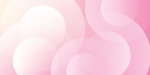 Minimalist banner background, pastel colorful, pink and yellow gradations. Circle effect style geometric, abstract background. Eps 10.