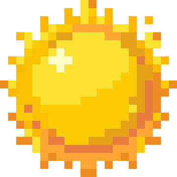pixel illustration of sun