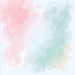 Abstract Watercolor Harmony: Soft, ethereal watercolor washes of pink and teal blend gracefully, creating a serene and dreamy visual.