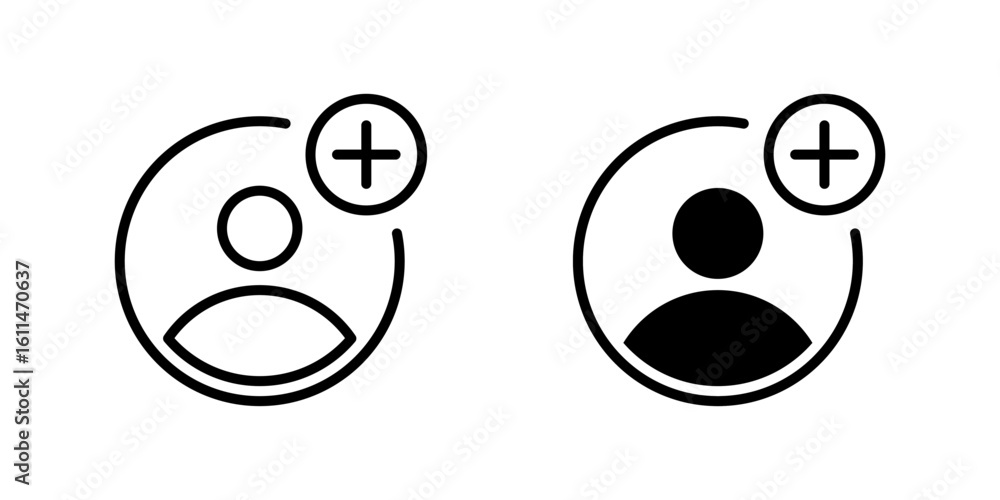 Aufkleber add new user account icon. add user with plus sign