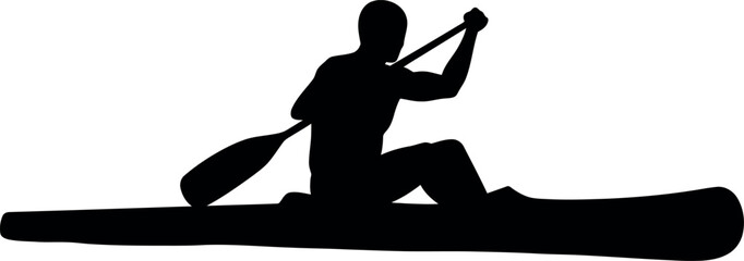 Kayaker silhouette active lifestyle water sports