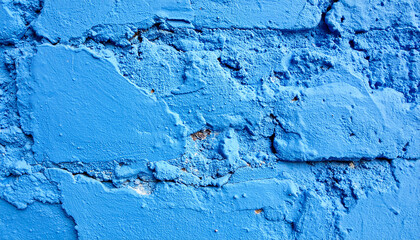 Fototapeta premium Rustic blue stucco. Wall texture. Abstract backdrop.