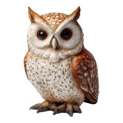 Realistic owl figurine displayed in natural light home decor animal statue indoor close-up nature inspiration