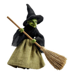 Witch casting spells enchanted forest figurine magical realm close-up view fantasy concept