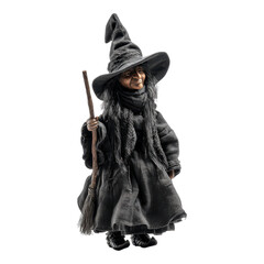 Enchanting witch doll fantasy setting decorative figure captivating details close-up view whimsical charm