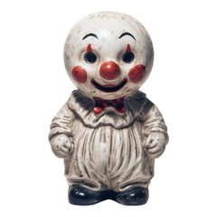 Vintage clown toy display home decorative figurine nostalgic atmosphere close-up childhood memories