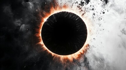 The end of the world is nigh as the sun gets swallowed by a massive black hole in this dramatic space scene.