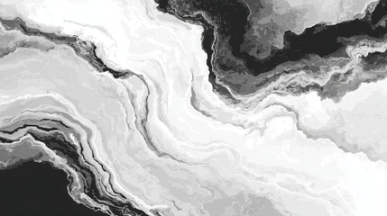 Obraz premium Abstract black and white marble texture with soft flowing veins creating natural patterns