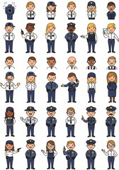 Naklejka premium The Thin Blue Line: A Diverse Force