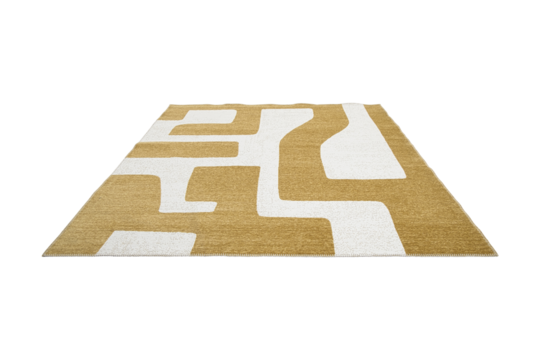 Abstract geometric pattern rug isolated on transparent background