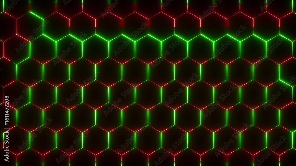 Poster intricate hexagonal pattern with digital glow for technology backgrounds and designs abstract hexago