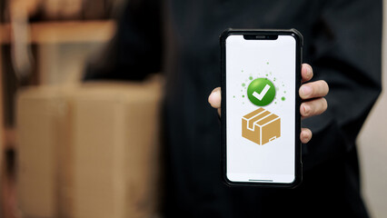 Mobile Delivery Tracking Confirmation with Package Icon