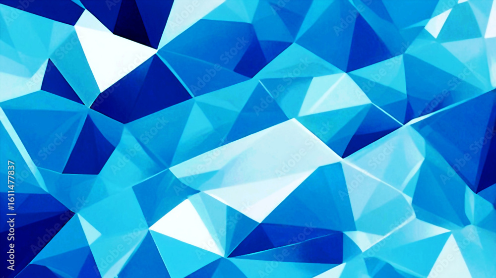 Aufkleber abstract geometric pattern with blue ice texture and subtle gradients