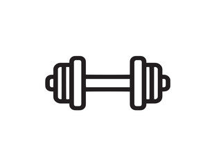 Barbell icon with bold minimal vector lines