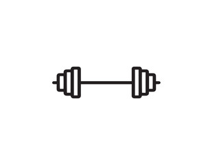 Gym barbell outline in modern vector format