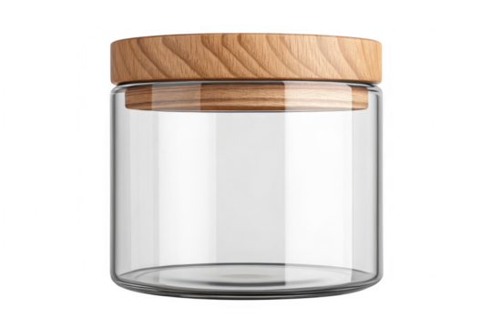 Clear glass jar isolated on transparent background