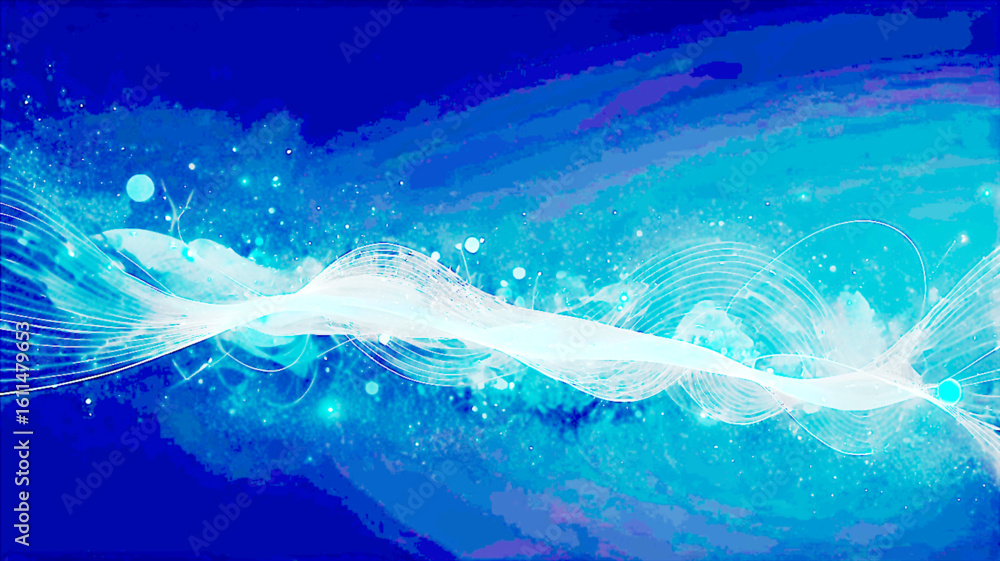 Poster abstract technology background with particles lines and mesh elements