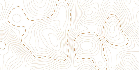 Ocean topographic line map with curvy wave isolines vector illustration. Sea depth topographic landscape surface for nautical radar readings. Cartography texture abstract banner of relief ocean floor.