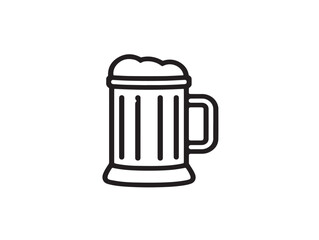 Classic beer mug vector with elegant line detail