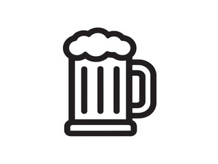 Flat beer icon with stylish clean illustration