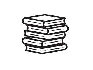 Book stack icon drawn in clean modern vector