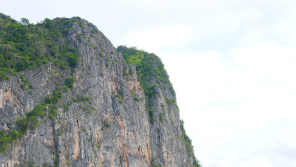 Steep limestone cliffs in Thailand