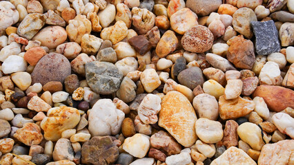 The texture of white and brown pebbles