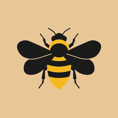 Stylized Bumblebee Illustration Honeycomb Stripes