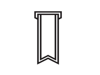 Bookmark ribbon icon in clean vector line drawing