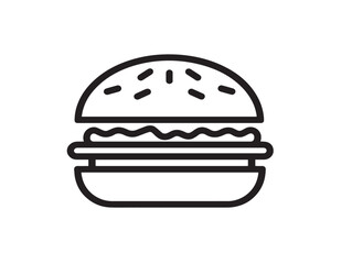 Flat vector illustration of tasty burger icon
