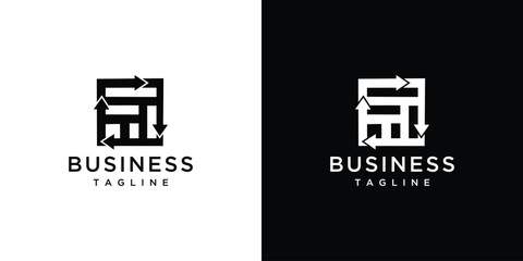 arrow and box logo design. box and arrow logo