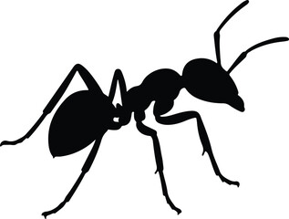 Silhouette ant insect crawling simple design vector illustrator