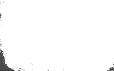 Rustic grunge texture with grain and stains. Abstract noise background. Abstract white particle frame on transparent background, PNG