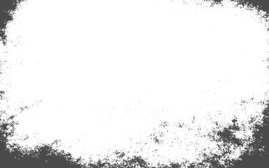 Rustic grunge texture with grain and stains. Abstract noise background. Abstract white particle frame on transparent background, PNG