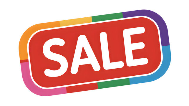 Vibrant sale sign enticing customers with a colorful, eye-catching design ready for your marketing campaign