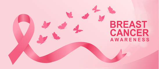 breast, cancer, awareness, month, digital, banner, vector, illustration, design, background, editable, pink, ribbon, symbol, hope, support, women, health, medical, charity, october, campaign, poster, 