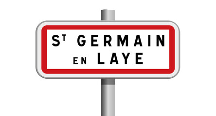 Panneau de sortie Saint-Germain-en-Laye, Yvelines, &Icirc;le-de-France